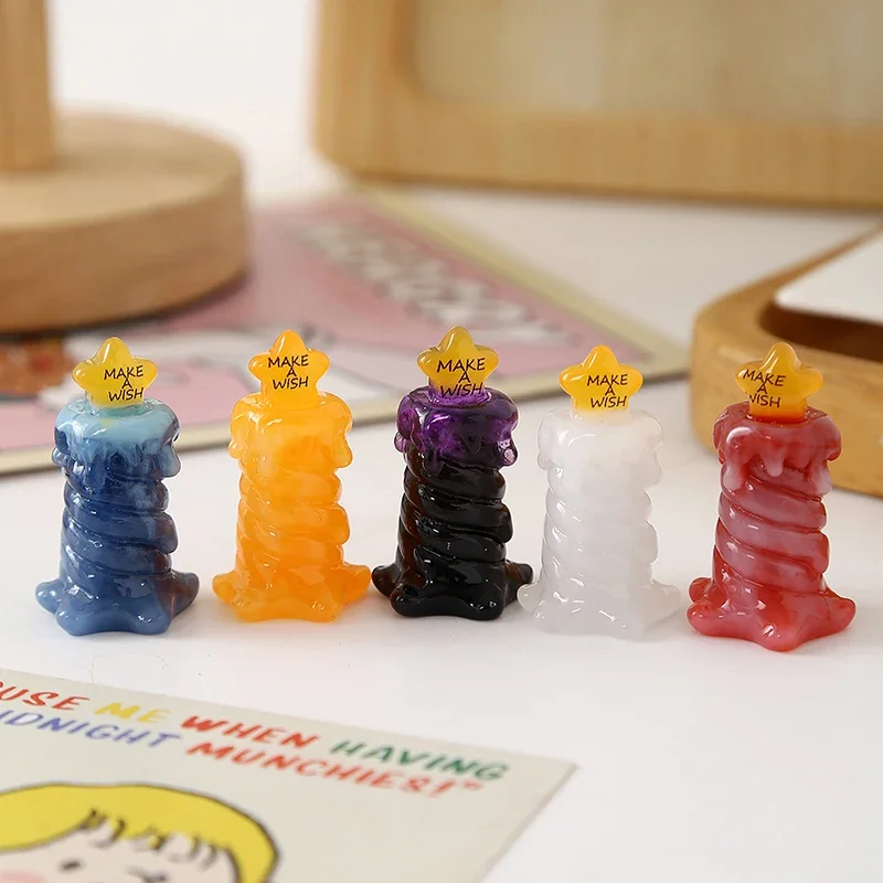 3 szt. Miniaturowe świeczki w kształcie gwiazdek do domku dla lalek, model do dekoracji świątecznych i akcesoriów do domu