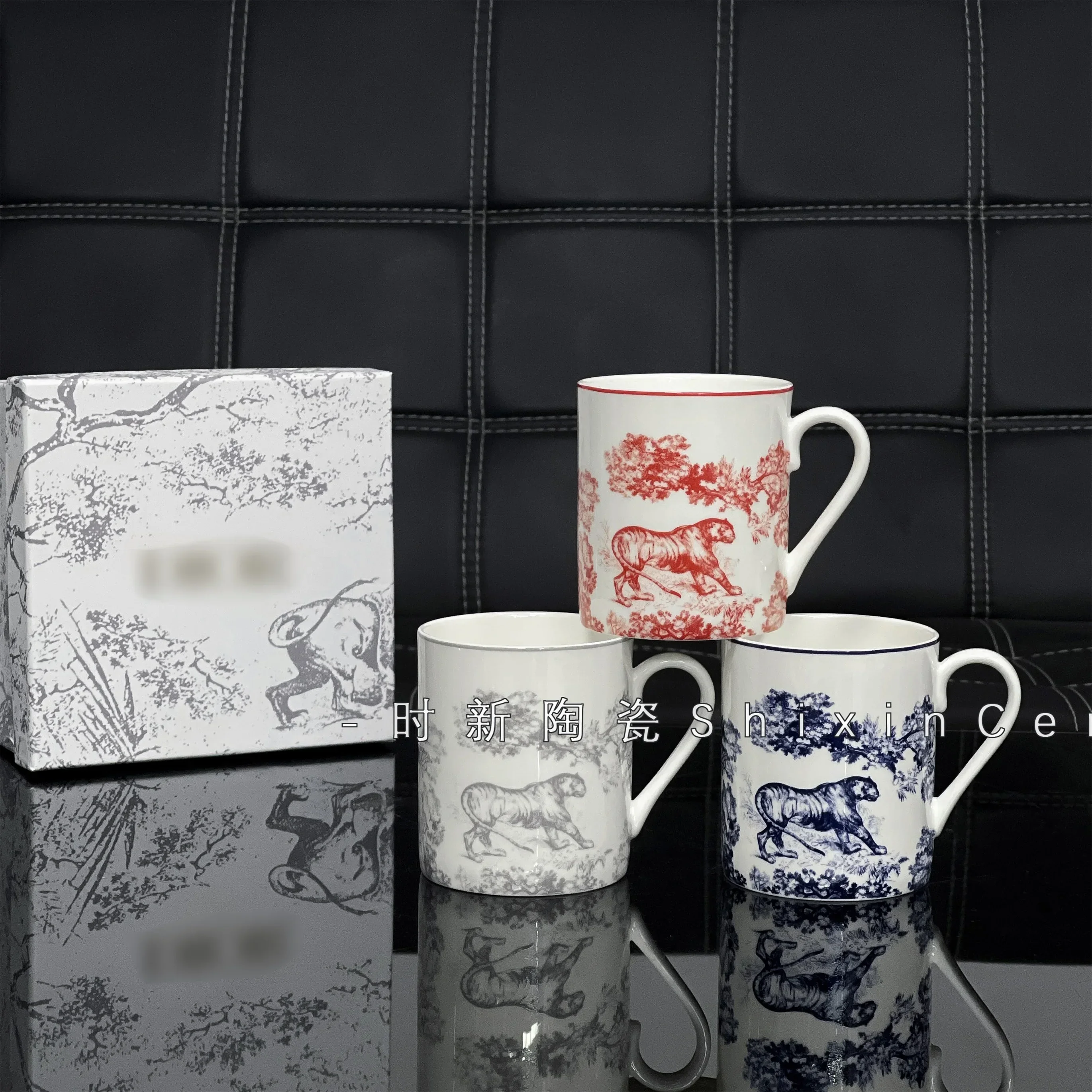 Ruyi Tiger Series Bone Porcelain Mug Water Cup Ceramic Cup Set Gift Box Gift