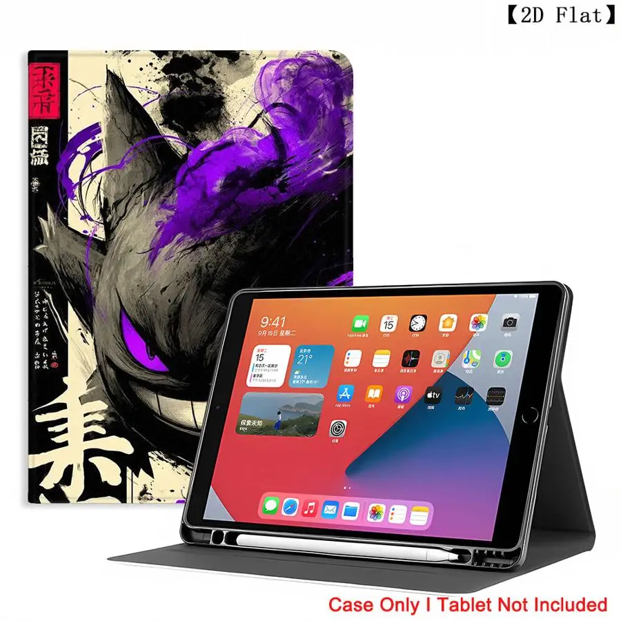Hot Pokemons Gengars with Pencil Slot Case for Xiaomi Pad 5 6 7 8 Pro Pad 6s Pro 7 Ultra Redmi Pad SE K Pad 8.8 9.7 12.4 Inch