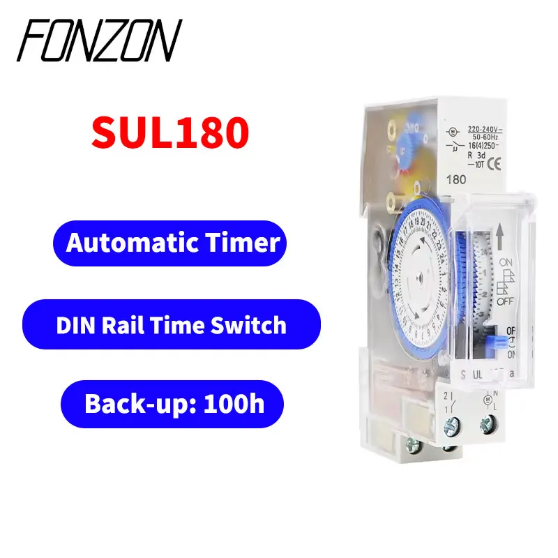 

SUL-180 Mechanical Timer Switch Programmable Digital Timer Switch Timing Control Switch 220V Plastic Material Timing Control