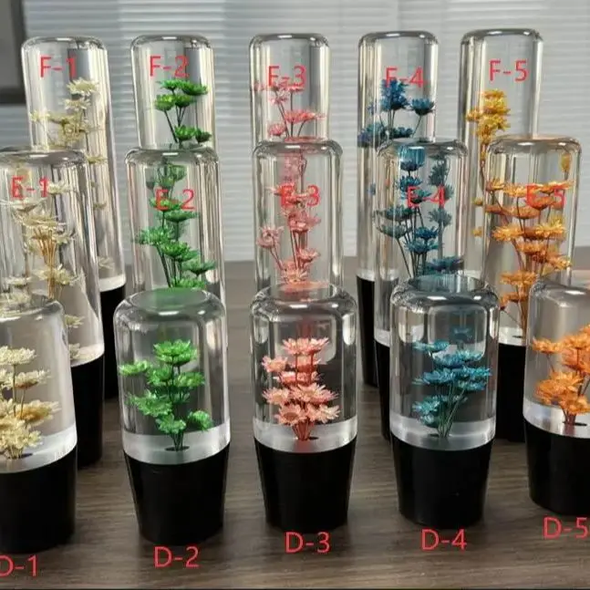 

FloweryReal Flower Gear Shift Knob Japanese Style Transparent Acrylic Gear Stick Shifter Knob For Universal