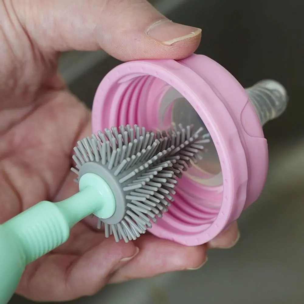 

Портативная силиконовая соломинка для детских бутылочек, гибкие щетки, водонепроницаемый набор щеток для чистки, щетка для бутылочек с длинной ручкой для дома