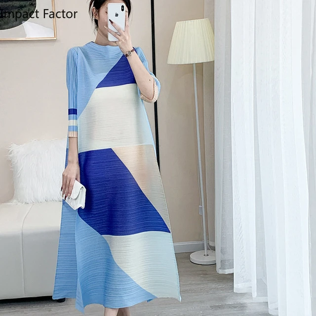 Issey Miyake Pleats Please Dress Long Sleeve Miyake Pleat Dress 2023 Pleated New Aliexpress