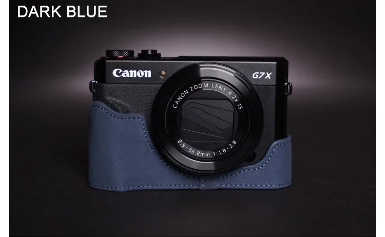 Tas penutup kamera setengah casing kulit asli buatan tangan untuk Canon G7 X Mark II G7 X Mark III