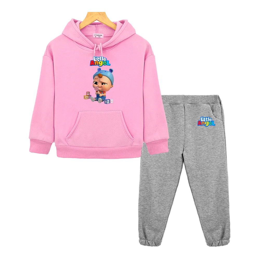 Little Angel Kid's Pullovers Set Little Angel Sweet Lollipop Fun Letter Build Blocks Hoodie Cartoon Autumn Boys Girls Sweatshirt