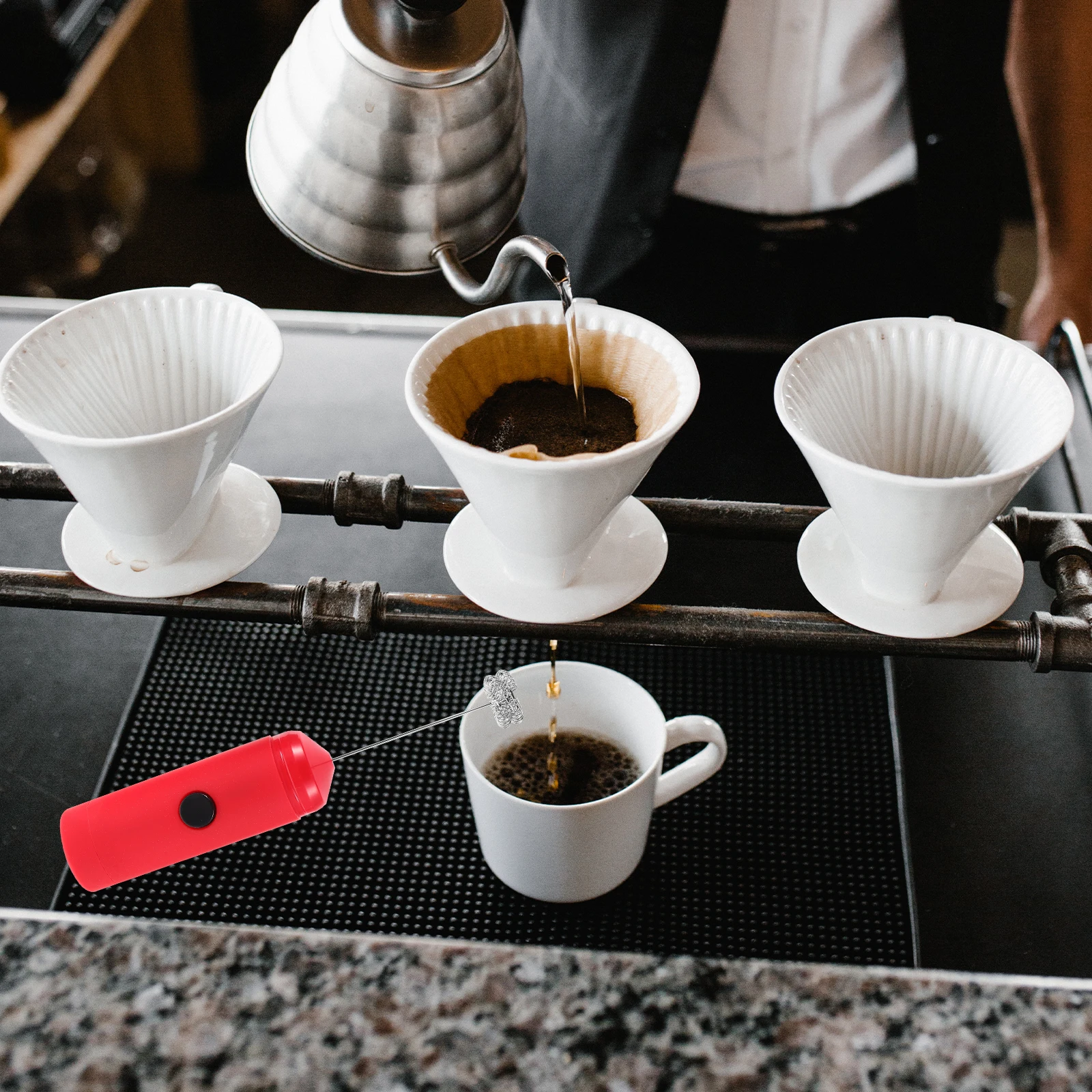 

Handheld Electric Milk Frother ABS Silicone Stainless Steel Lightweight Portable for Coffee Cream Egg Whisk