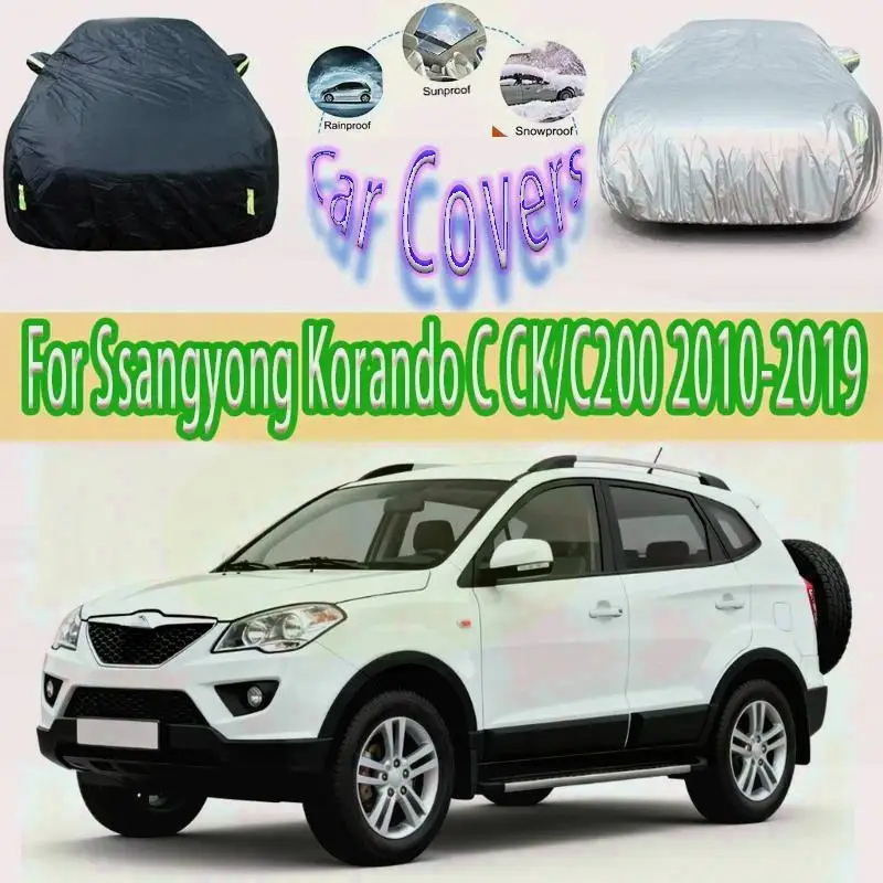 

For Outdoor Protection & Waterproof Full for Ssangyong Korando C CK/C200 2010 2019 Sunshade Dustproof Exterior Car Covers