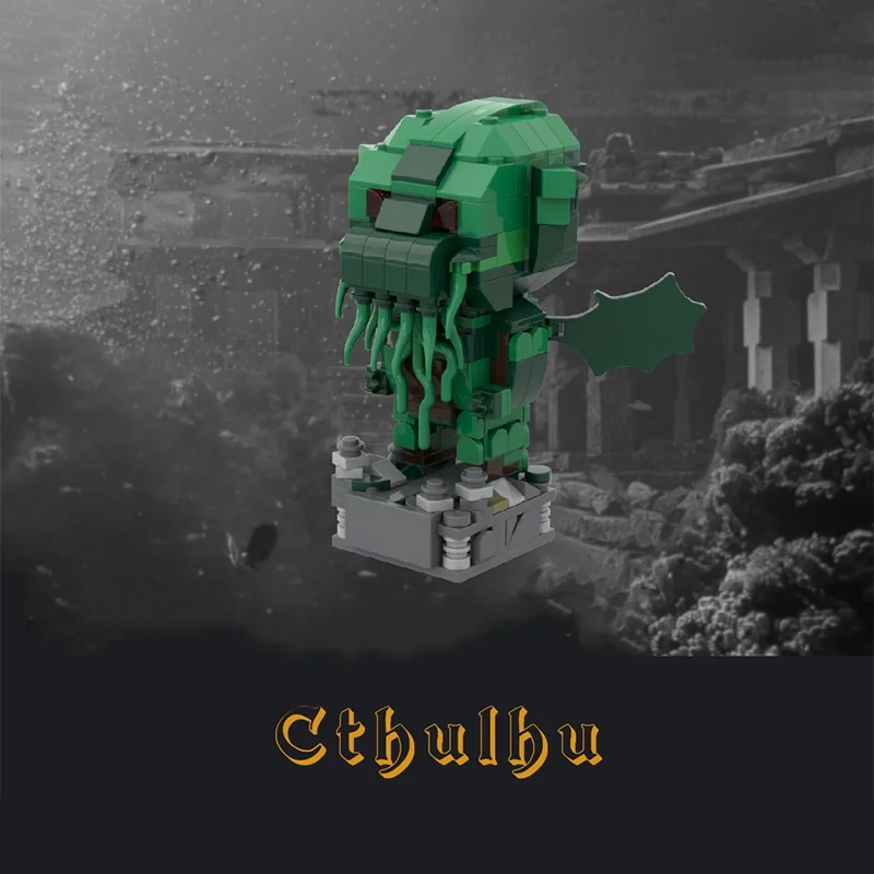 300pcs MOC H P Lovecraft Cthulhu Beeldje Brickheaded Model Kerstcadeau Bouwstenen Monteren DIY Speelgoed Idee Kinderen verjaardag