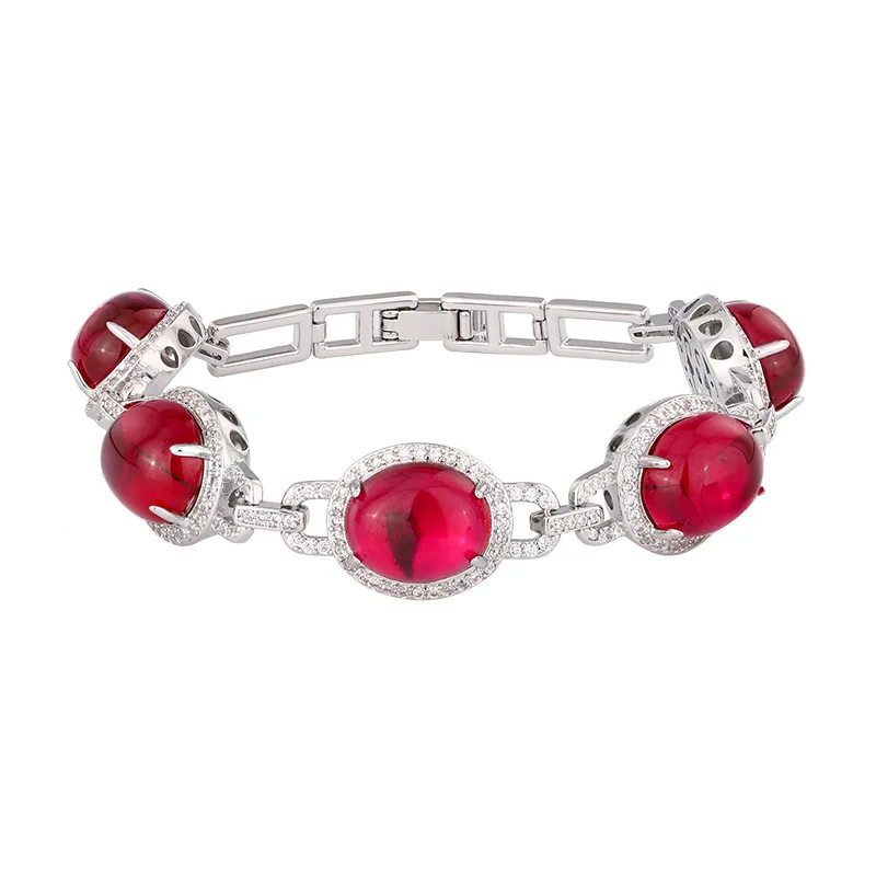 Synthetic Jade Women Bracelet 10*12mm Red Blue Green Stone Wristlet Hand Chain Fashion Jewelry Accessories Wholesale