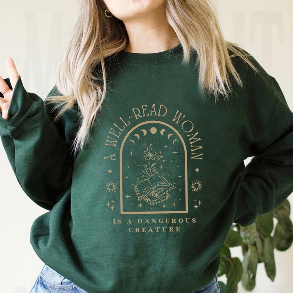 Book Lover Sweatshirt Retro Bookish Hoodie Aesthetic Reading Shirts Librarian Sweater Gift for Bookish Winter Clothes Women