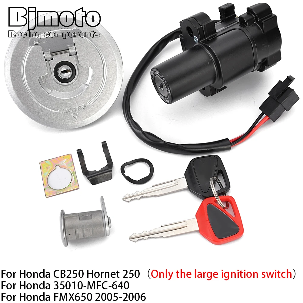 

CB250 Fuel Gas Cap Ignition Switch Seat Lock with Key Kit For Honda CB250 Hornet 250 35010-MFC-640 FMX-650 FMX650 2005 2006