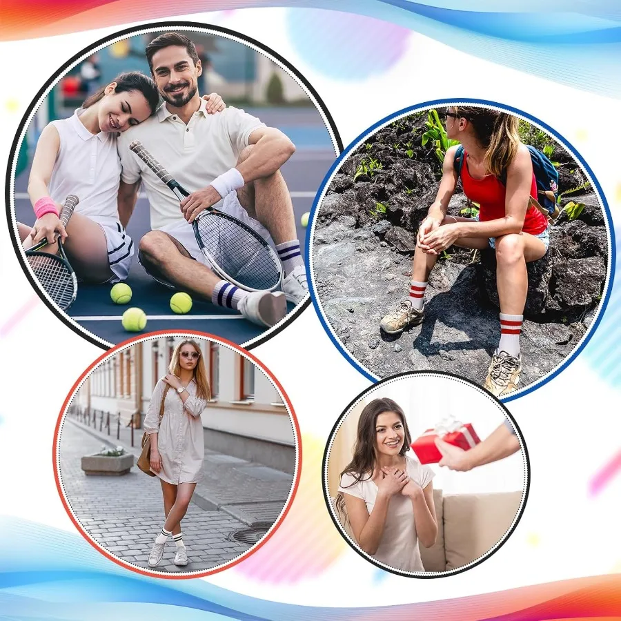 8 pares de calcetines a rayas para deportes atléticos y correr, tela suave y transpirable, ideales para entrenamientos de gimnasio, tiempo libre y diario