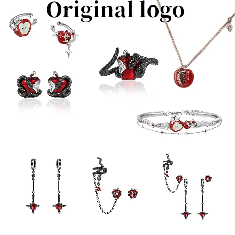 Collar, Pulsera, Anillo y Pendientes de Zirconia con Logo Original 2026, de Moda y Gran Venta, Estilo Apple Taboo, para Mujer, Accesorios de Joyería DIY