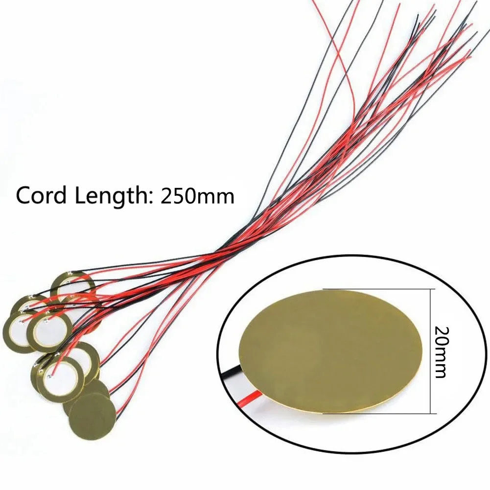 Advanced 20mm Piezo Discs Transducer for Superior Sound Detection Pack of 15 for Mic Drum Guitar Trigger and Acoustic Pickup