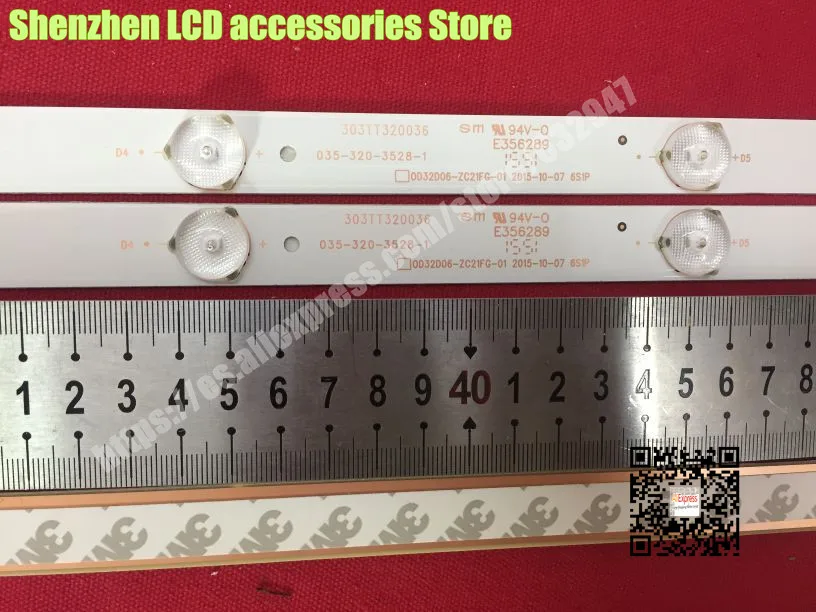 สำหรับทีวีจอแอลซีดี Backlit เลนส์หลอดไฟ LED ยาวสายรุ้ง HAIER 32นิ้ว6LED 590มม.3V 100% ใหม่ทีวีจอแอลซีดี backlight บาร์