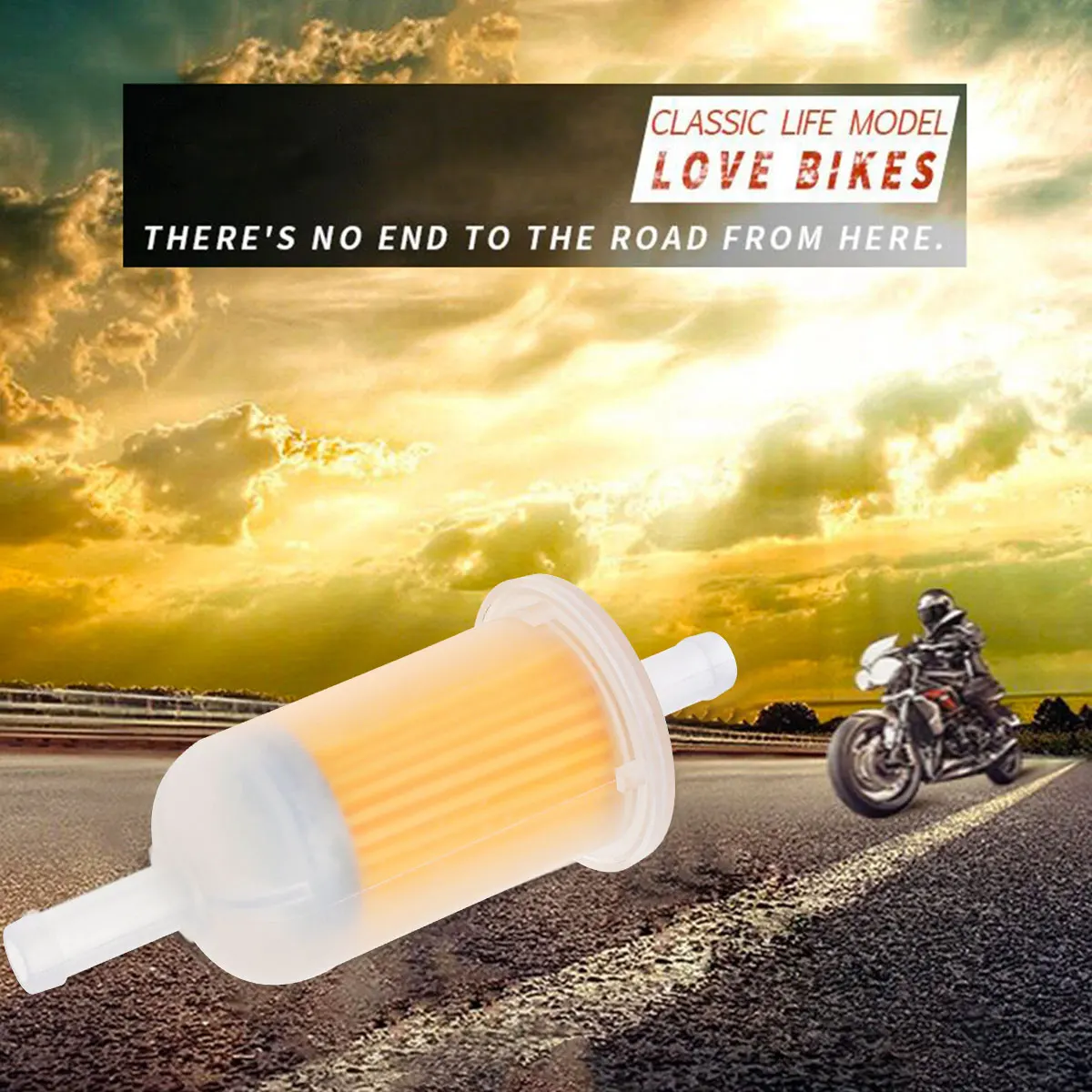 8mm Motorcycle Oil Filter Inline Gas Fuel Filter Motorbikes Scooter Gasoline Filters Tool for Street Dirt Bike Motorbike ATV