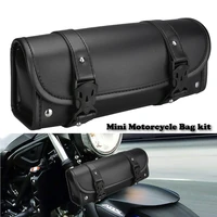 Alforjas de motocicleta de cuero PU, bolsa de herramientas trasera para horquilla delantera, equipaje para Harley Chopper Bobber Cruiser Sportster XL 883 1200
