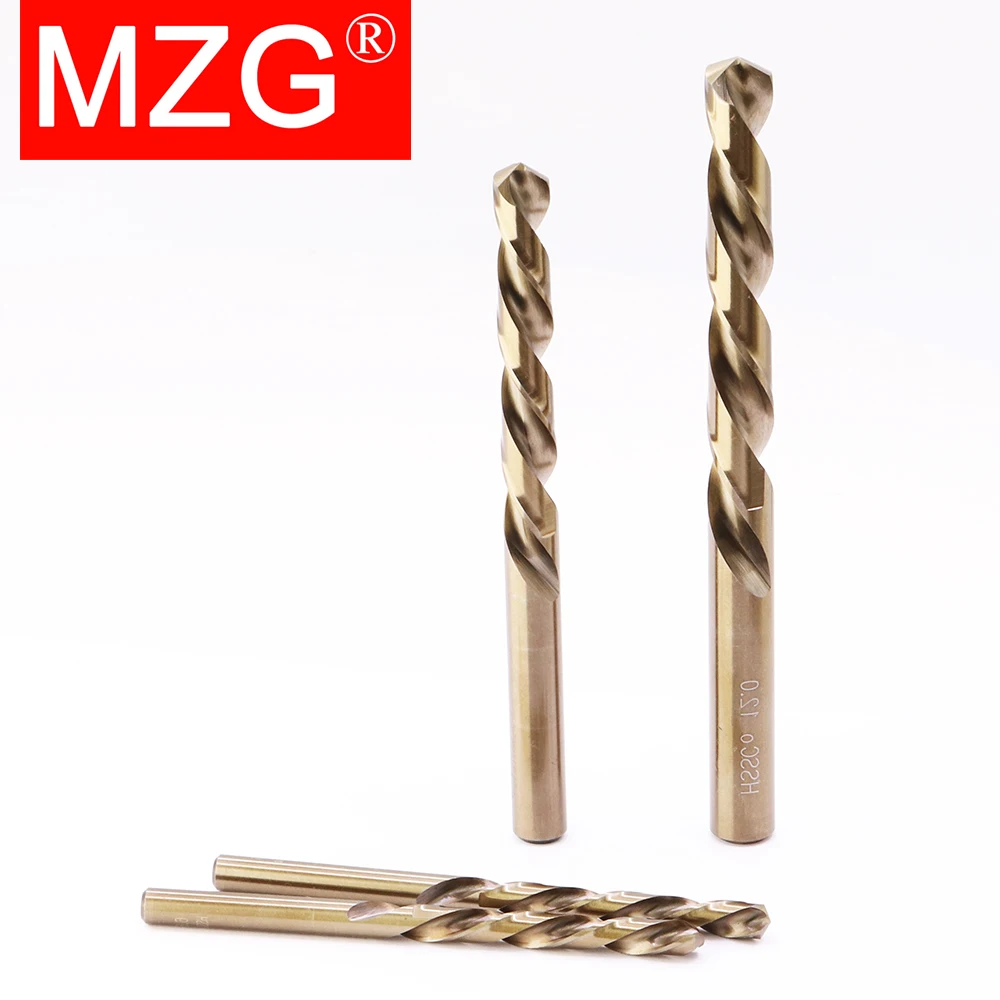 Imagem -03 - Mzg 10 Pcs 0.6 13.0 mm Cobalto Revestido Straight Shank Comprimento Padrão Hss M35 Aço de Alta Velocidade Brocas Conjunto Cnc Drilling Cutter
