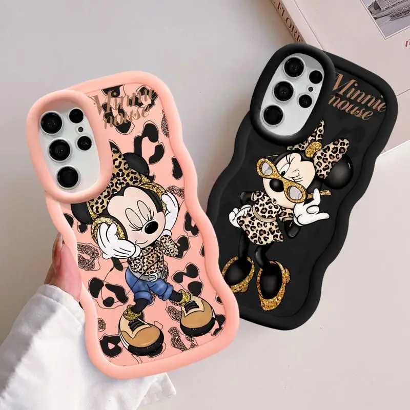 Disney Mickey Minnie Phone Case for Samsung Galaxy  S21 S22 S23 FE S24 Ultra A22 A23 A24 A25 A32 A33 A53 A52 A54 Waves Shell