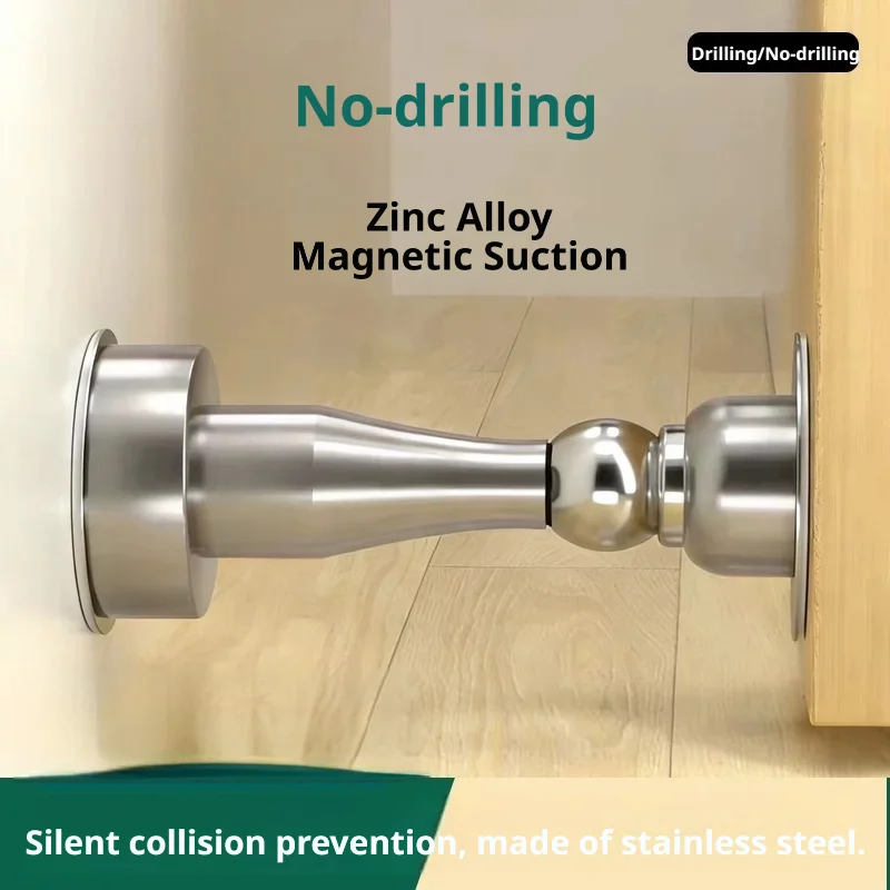 Premium Heavy Duty Stainless Steel Doorstop, Strong Magnetic Door Stopper for Bedroom, New And Powerful Door Stoppers