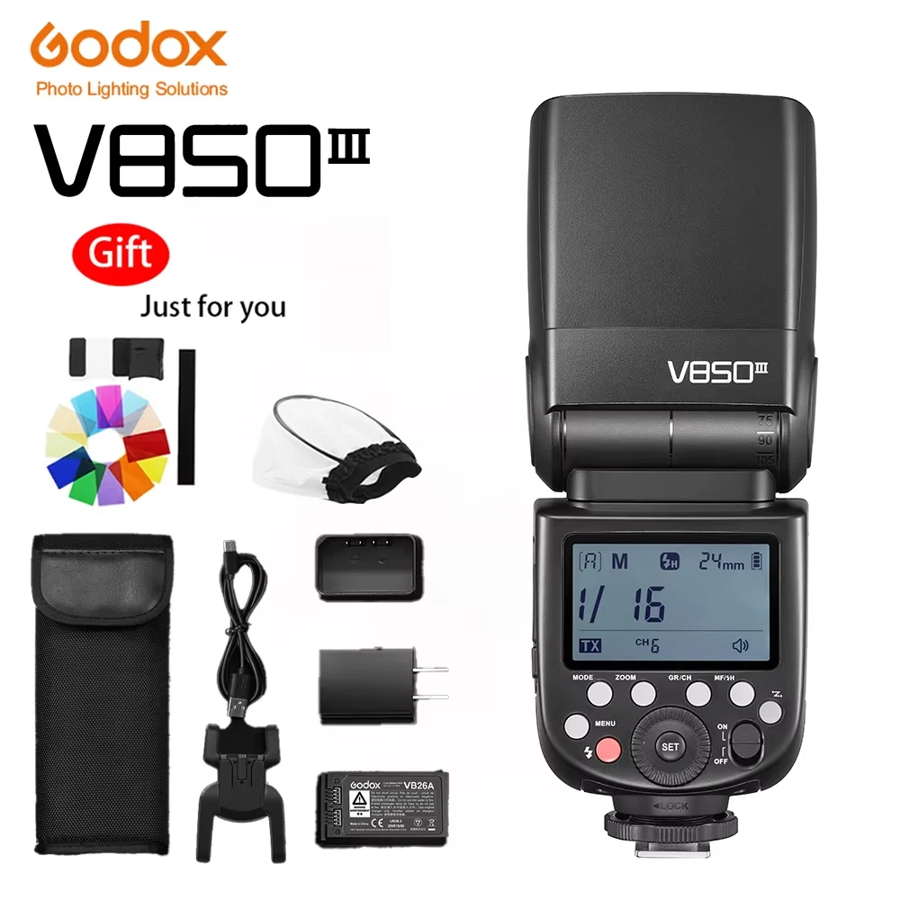 

Godox V850III 76W 2.4G GN60 Wireless X System Li-ion Battery Speedlite for Canon Nikon Sony Fujifilm Pentax Olympus