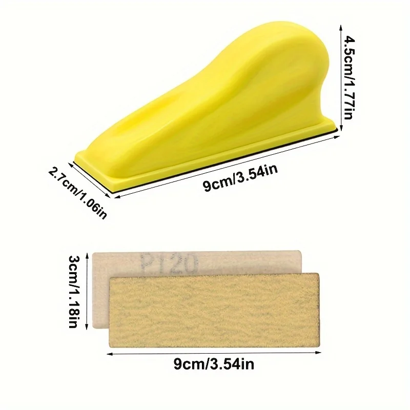 71 قطعة من أدوات الصنفرة الصغيرة للمشروعات الصغيرة: أدوات صنفرة تفاصيل مقاس 3.5 بوصة × 1 بوصة مع ورق صنفرة، حصى 80-600 للحرف الخشبية #4