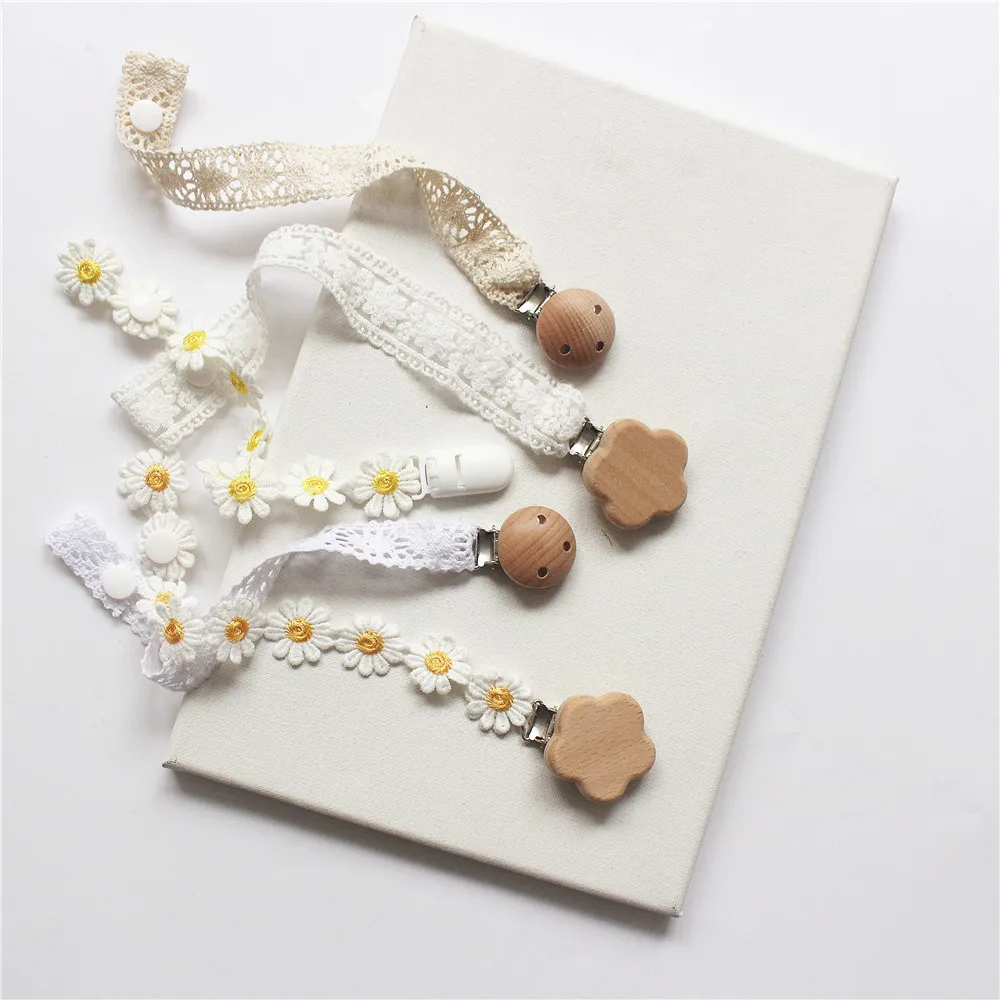 Baby Pacifier Clip Teether Prevents Chain Loss Small Daisy Lace Beech Anti-drop Chain Baby Gnaw Baby Teether