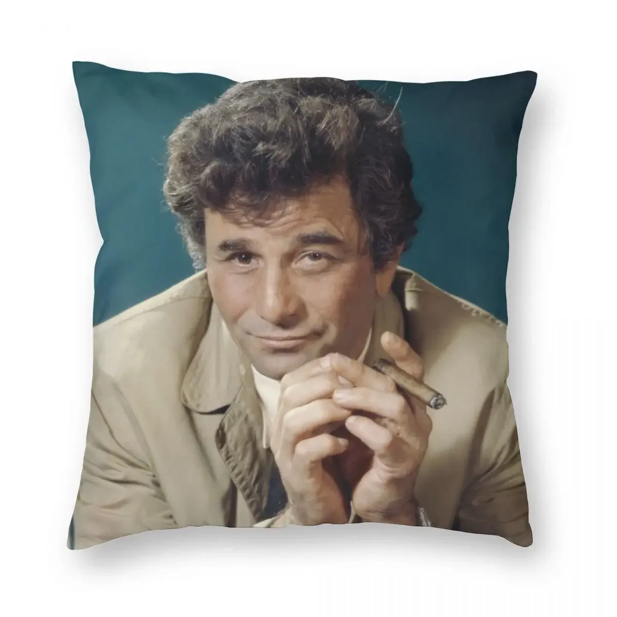 Columbo Square Pillowcase Polyester Linen Velvet Creative Zip Decorative Room Cushion Cover 45x45cm 18x18Inch 40x40cm 16x16Inch