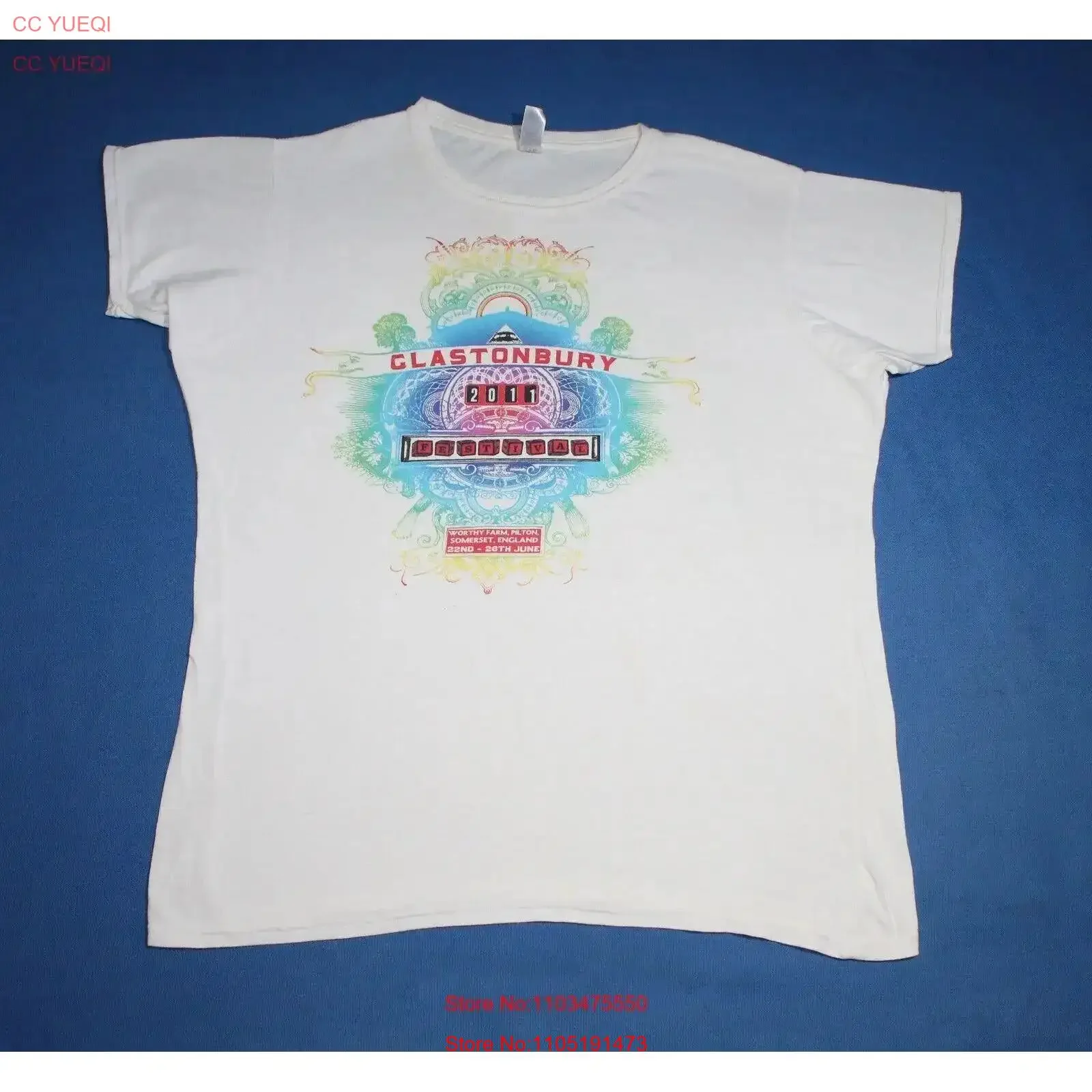 2011 Glastonbury Festival T Shirt Elbow Pendulum Paolo Nutini Women's 2XL vintage Washed Comfortable Casual Versatile