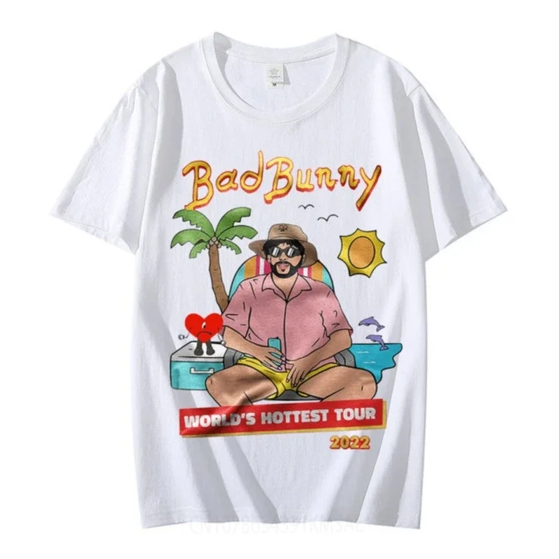 Bad Bunny Un Verano Sin Ti Printed T Shirt Women Men Classic O-neck T-shirt Funny 90S Ullzang Top Tee Shirt Camisetas Ropa Mujer