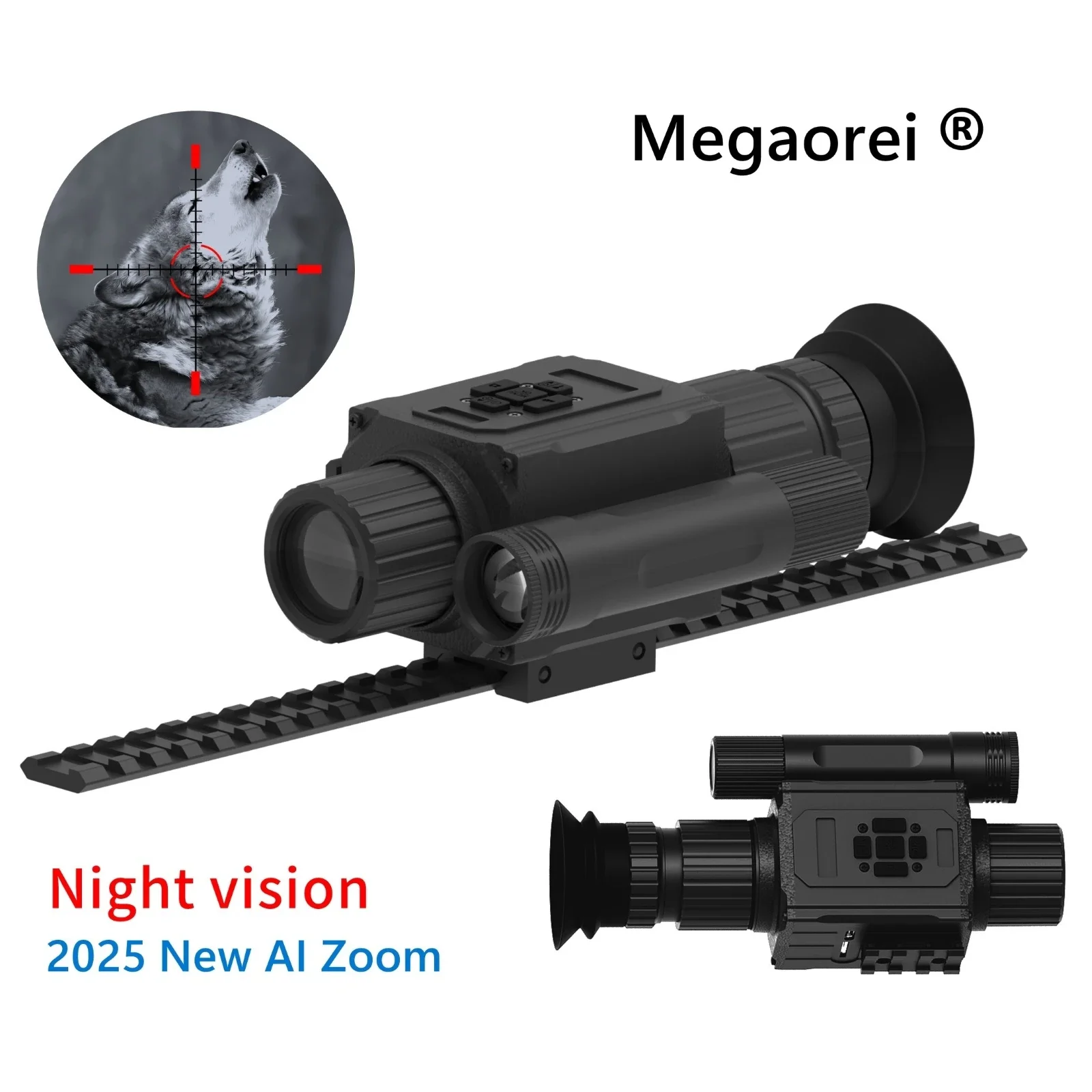 Night Vision RifleScope 1.4 Inch Full Screen HD1080P 5X Digital Zoom Photo/video Camera Monocular 850/940nm Laser IR for Hunting