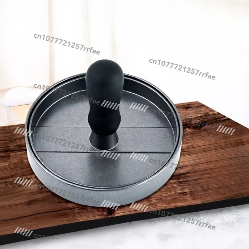 Manual aluminum meat press with non-stick coating for domestic kitchens for homemade burgers and patties