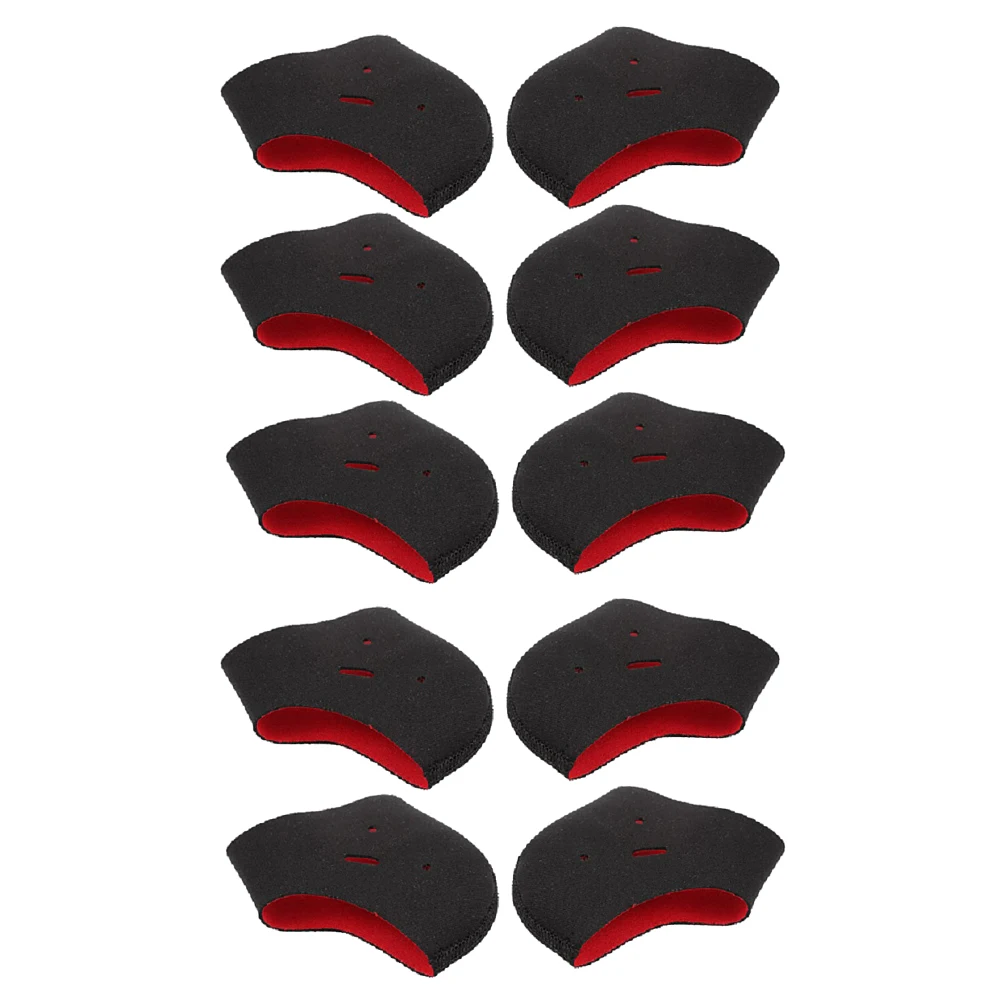 

5 Pairs Black Red Lined Heel Covers Foot Protection Pads Shock Absorption Anti Slip Non Deformable High Elasticity