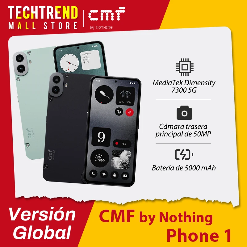 New Global Version CMF Phone 1 6.67” 120Hz AMOLED Display Mediatek Dimensity 7300 50MP Main Camera 5000mAh Battery 33W Charging