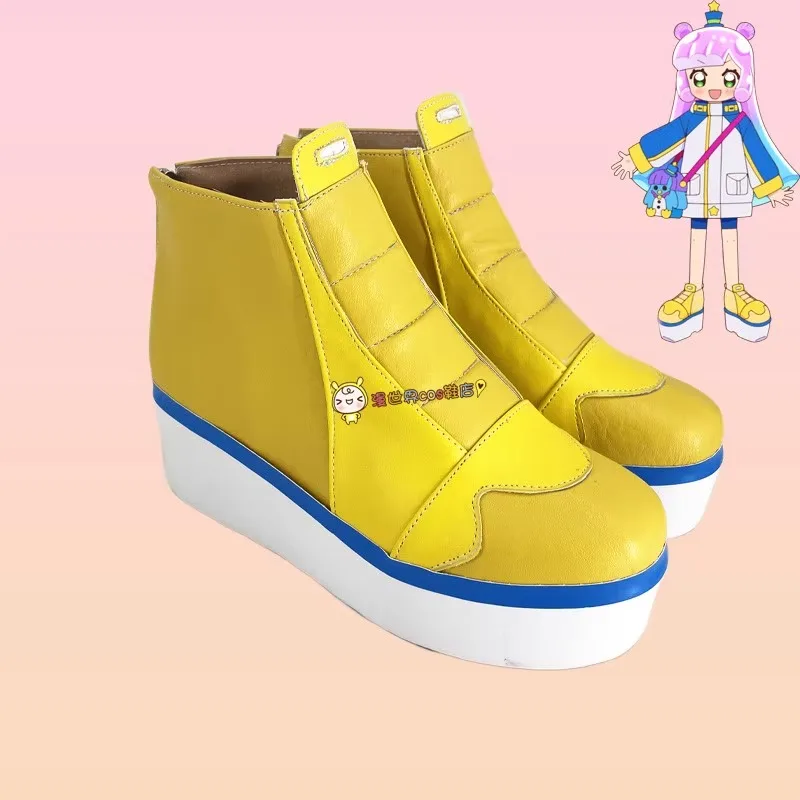 Puniru Is a Cute Slime Cosplay Costume Shoes Yellow Handmade Faux Leather Boots Shoes
