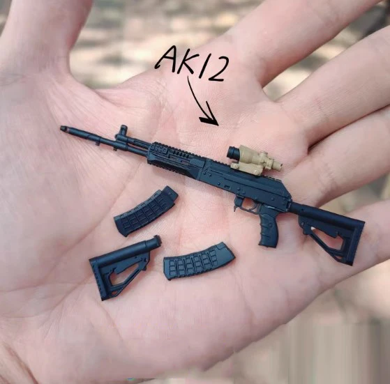 متوفر في المخزون 1/12 مقياس HK416 MCX MK18 P30 AK12 نموذج بندقية صغيرة الملحقات صالح 6 "الجندي عمل الشكل دمى الجسم #2