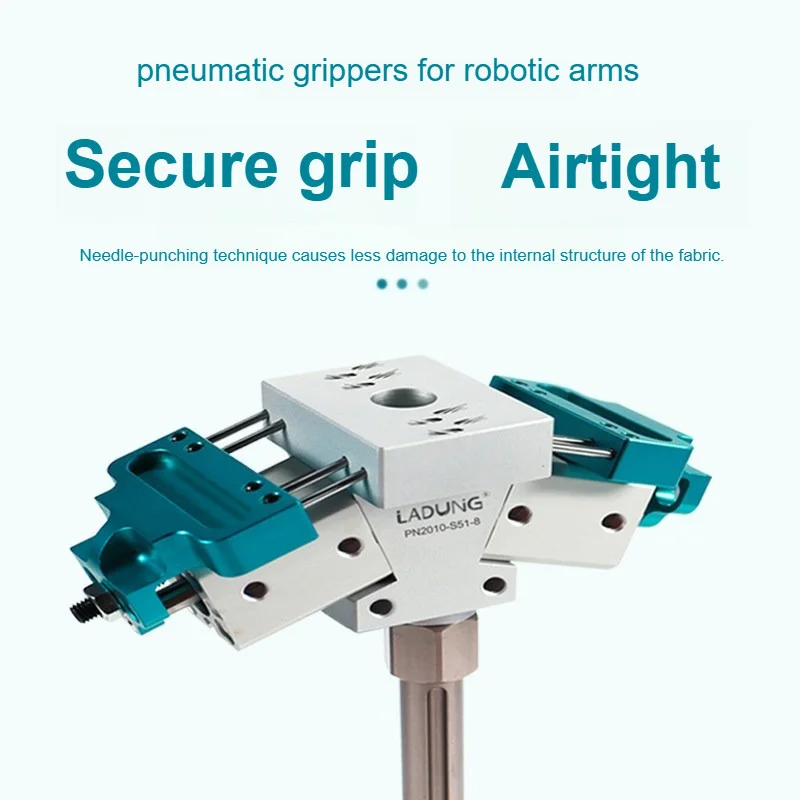 LADUNG PN2010 Pneumatic Needle Clamp 4-Pin/8-Pin Needle Gripper Sponge Nonwoven Sucker Style Needle Gripper Robot Accessory