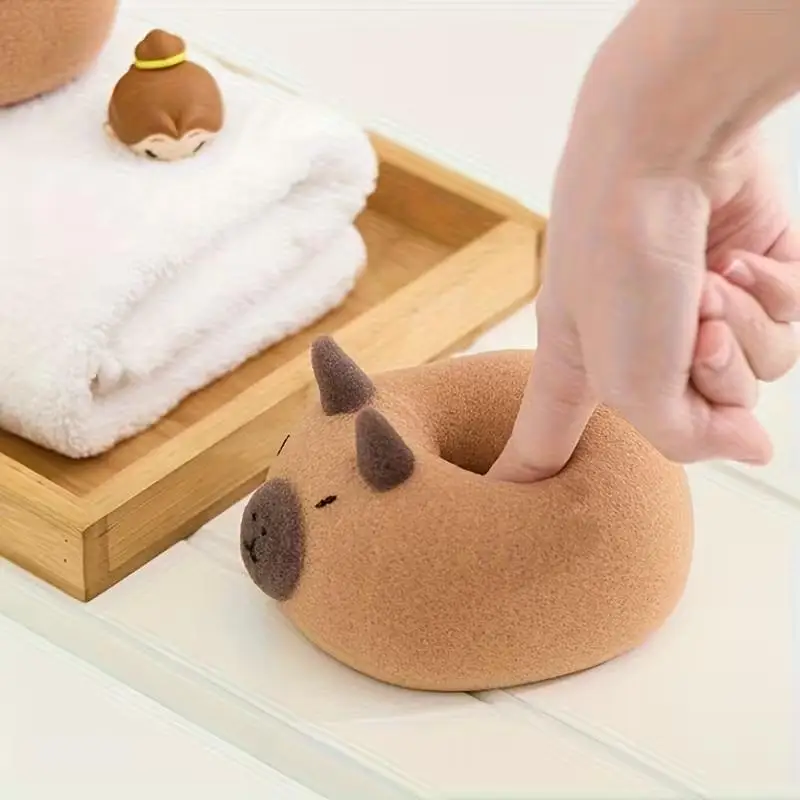 Capybara Shaped Bath Sponge Ball for Kids Soft Foaming Back Scrubber Gentle Exfoliating Massage Cleaning Tool