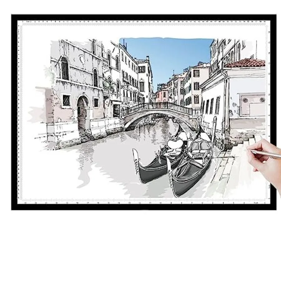 

A2 Light Pad - 26"x19" 10000+ LUX Super Bright 10 Levels/Stepless Dimming 3 Colors Art Light Board Extra Large with UL Adapter