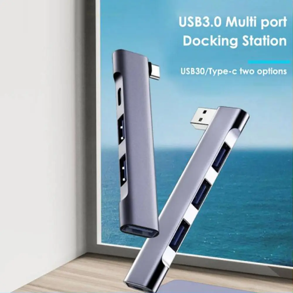 For Laptop PC Docking Station 4 IN 1 USB 3.0 USB-C HUB OTG Adapter PD Charging