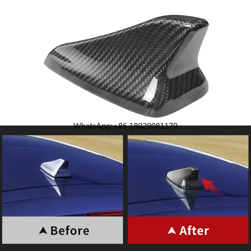 Carbon Fiber Dry Rooftop Antenna Cover Car Exterior Accsori Decoration For Hyundai Veloster 2019-2021