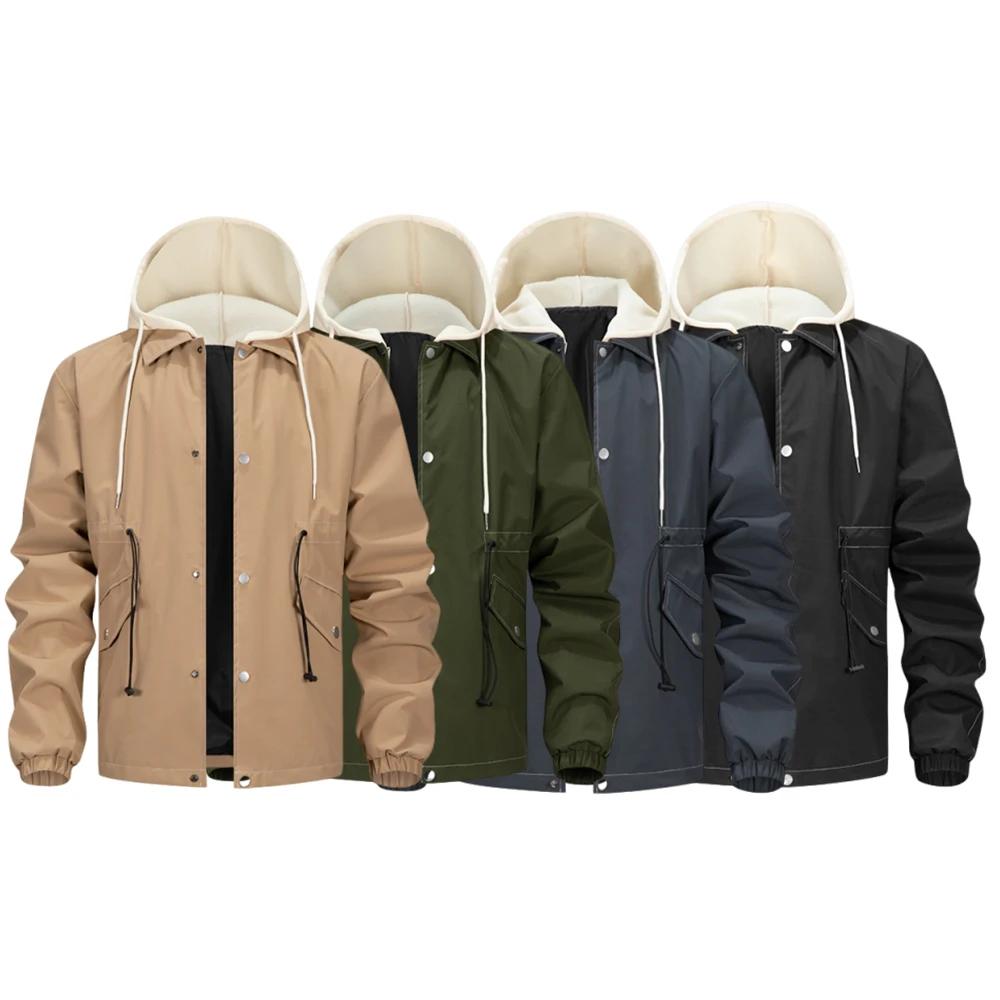 

Осенние и зимние мужские куртки европейского размера, повседневные куртки, однотонные модные шапки, мужская повседневная одежда, верхняя одежда, верхняя одежда