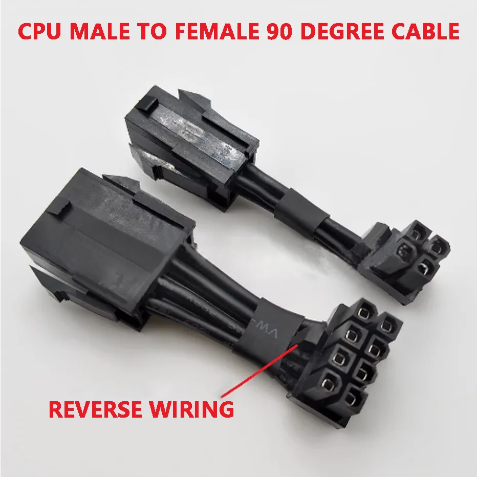 CPU 4P Female to 4P Male Bend Wire CPU8P Female to 8P Male 90 Degree Adapter Wire Z790 Motherboard Adapter Wire