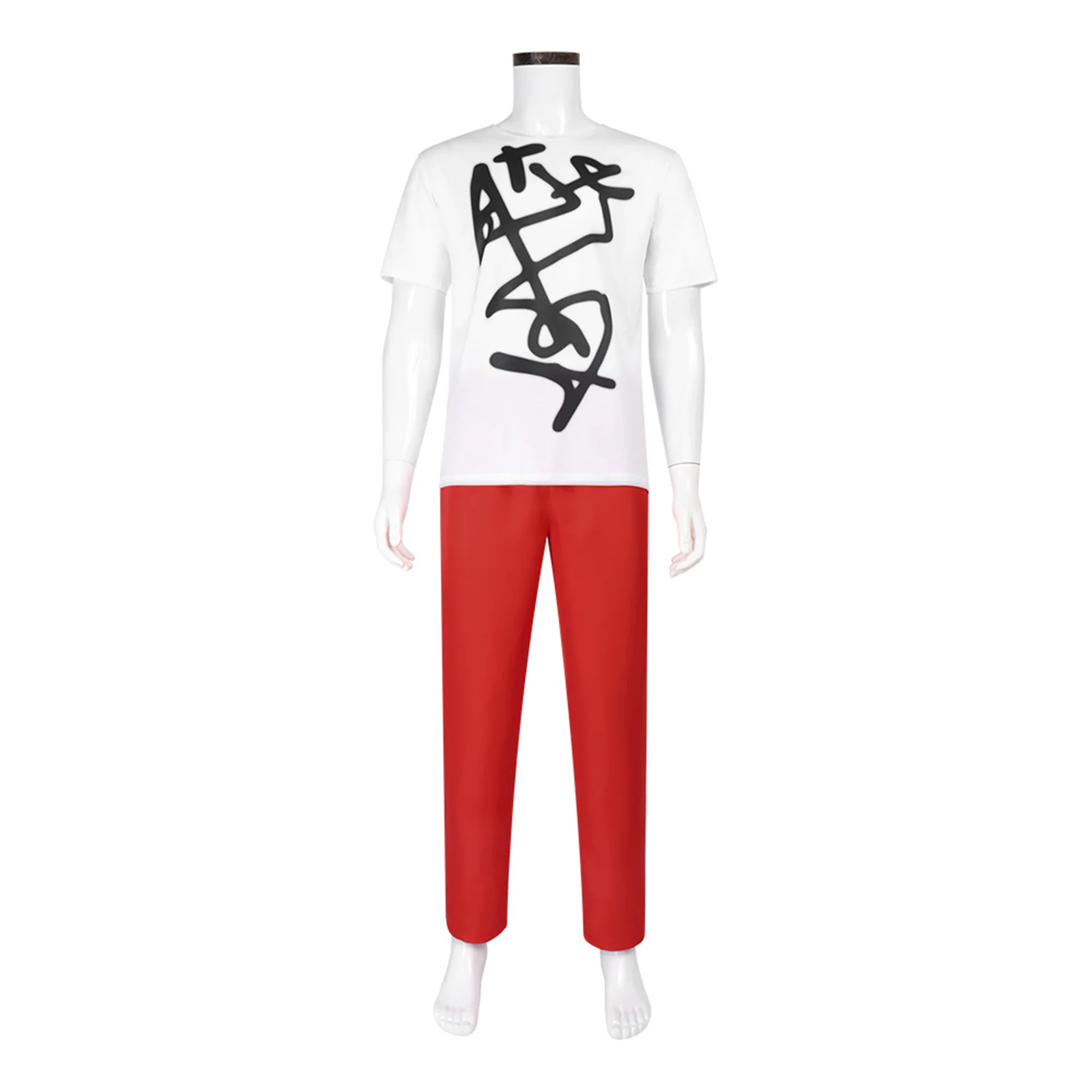 

Till Cosplay Costume Men T-Shirt And Pants Set Anime Printed Graffiti Short Sleeved Halloween Party Uniform