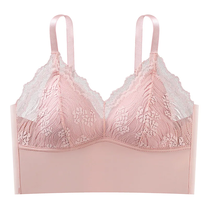 Soutien-gorge push-up en dentelle à bretelles, dos magnifique, sexy, sans anneau en acier, gros seins, bonnets de partenaires, type ajustable, soutien-gorge de sport