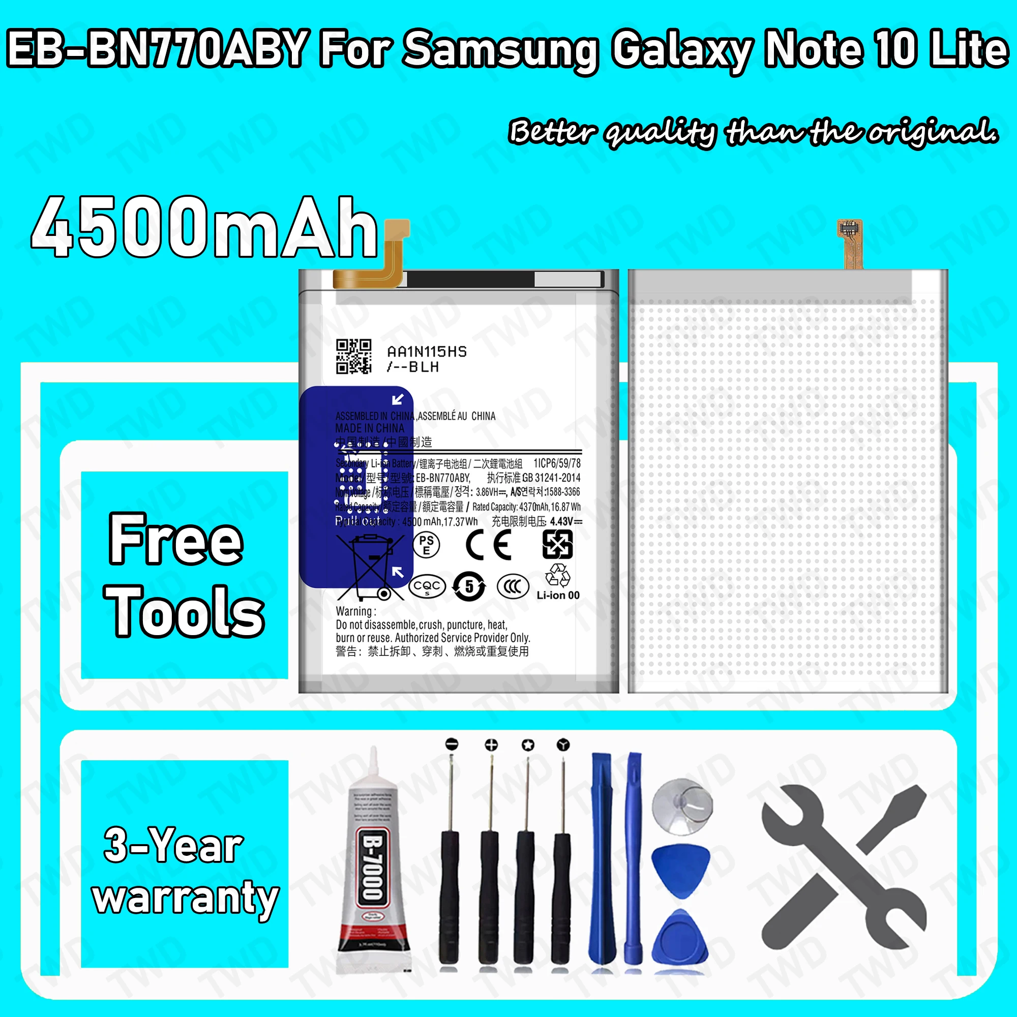 

EB-BN770ABY Large capacity Battery For Samsung Galaxy Note 10 Lite/SM-N770F/SM-N770F/DS Batteries New High Quanlity+Free Tools