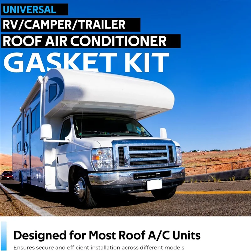 25071 Kit guarnizioni per condizionatore d'aria sul tetto per camper e camper, guarnizione autoadesiva per cornici e cuscinetti di livellamento autoadesivi