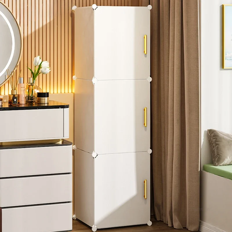 Simple Plastic Wardrobes Household Multi-layer Snack Cabinet Children's Clothing Storage Wardrobe Light Luxury Bedroom Closet B