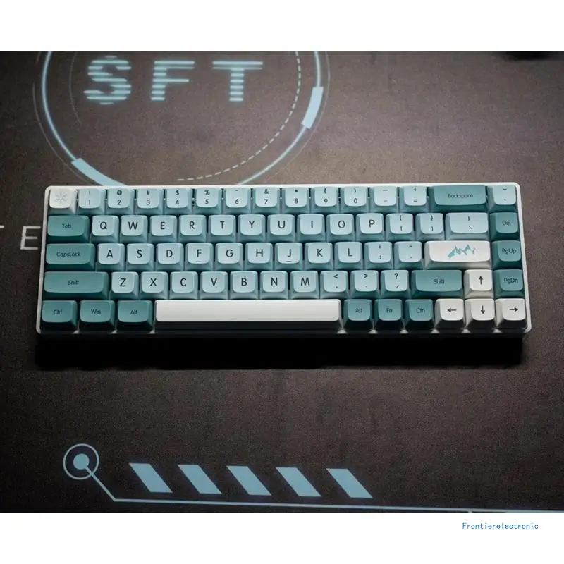 XDA Height Keycaps Thick PBT for 125Keys Keyboards Blue White Keycap DropShipping