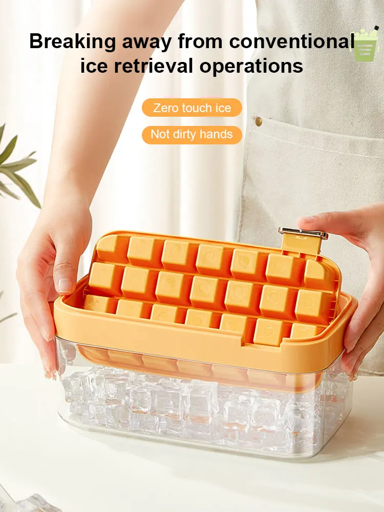 Ice Cube Mold Freezer Ice Tray With Easy To Release Ice Cubes Mold With Storage Box For Refrigerating Cocktails Whiskey